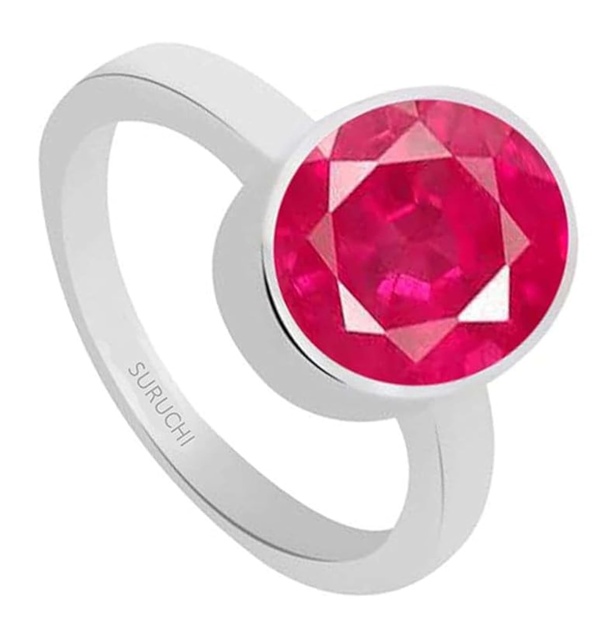 Sterling Silver Ruby Astrological Gemstone Ring, Unisex