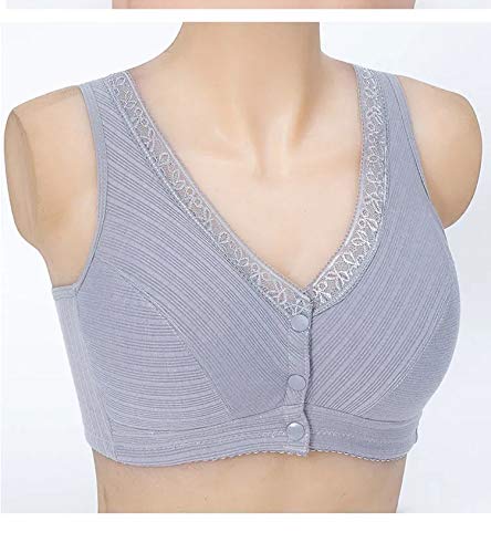 3Pack Everyday Cotton Snap Bras - Women's Front Easy Close Builtup Sports Push Up Bra With Padded (44Bc, Black/Beige/Grey) #TOP4