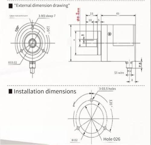 Codeur rotatif incrémental E6B3-CWZ5G de haute précision 2500P/R pour automatisme