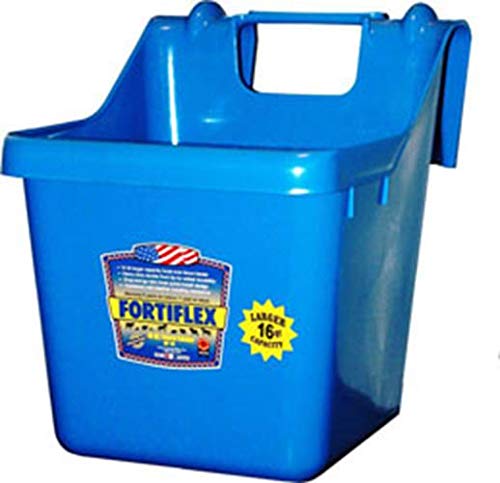 Fortiflex Hook Over Fence Feeder for Dogs/Cats and Horses, 16-Quart, Blue
