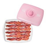 Joie Piggy Microwave Bacon Tray, Grooved Cooking Tray for Microwaving Bacon, Holds 4-5 Strips