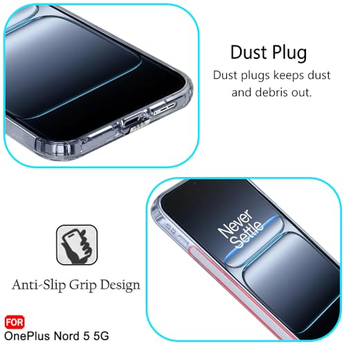 Image of TheGiftKart Back Cover Soft Case for OnePlus Nord 5 5G | Best Camera Protection | Inbuilt Dust Plugs & Anti-Slip Grip | Ultra Clear Slim Back Cover Case for OnePlus Nord 5 5G (Silicone, Transparent)