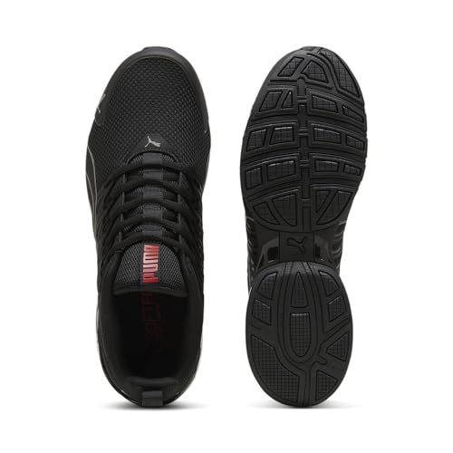 PUMA Mens Voltaic Evo Cross Trainer, PUMA Mens Black-Stormy Slate-for All Time Red, 10