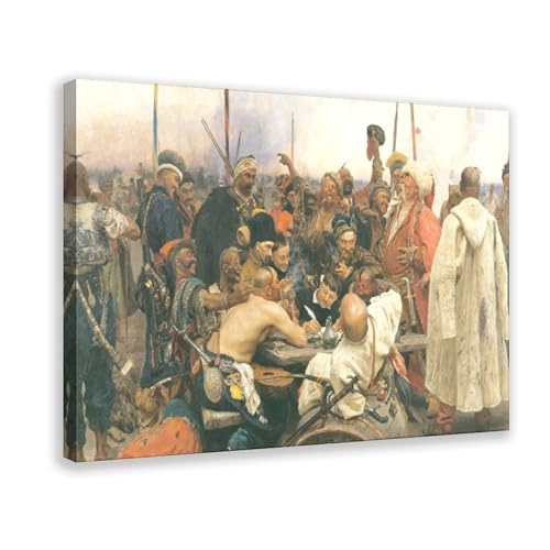 Peinture Cosaques zaporogues décoration murale anti-reflet petit format pour bureau