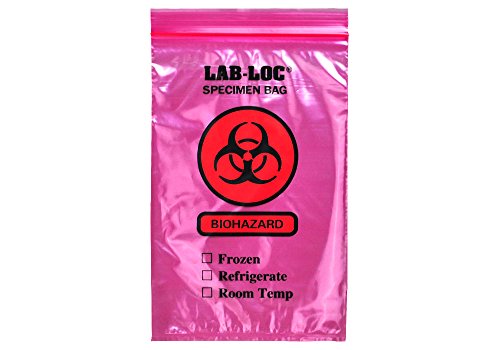 Elkay Plastics LAB20609RE 2 mil Tint Reclosable 3-Wall Specimen Transfer Bag, 6