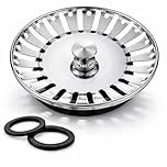 Kitchen Sink Strainer Drainer Plug - 84mm Thick Stainless Steel Replacement Sink Plugs Stopper for Drain and Filter in Kitchen and Bathroom Sinks Hole, Diameter 84mm