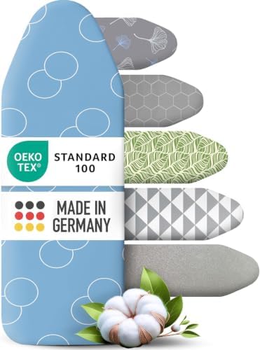 arteneur Bügelbrettbezug 120x40 Made in Germany, hitzereflektierend, Gr. M | Dicke Polsterung, Gummizug, OEKO-TEX 100, in 5 Größen, für Dampfbügelstation + Dampfbügeleisen, passt f
