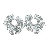 Pendientes de girasoles de aleación con diamantes de imitación de colores para mujer, fiesta, boda, uso diario, Pendientes de girasoles de aleación elegantes con diamantes de imitación de colores