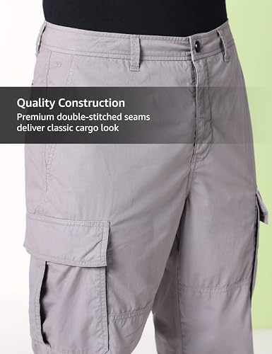 Image of Symbol Premium Men Lightweight 100% Cotton Cargo Pants - Relaxed Fit | Casual & Travel Wear | Pure Cotton (Available in Plus Sizes)