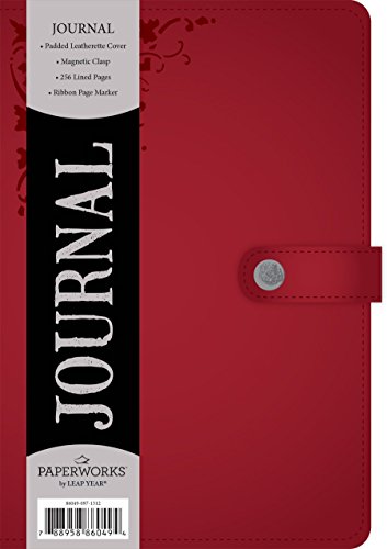 Paperworks Soft Leatherette Journal with Magnetic Fold-Over Closure, 256 Lined Pages, Assorted Color, Color May Vary (86049-12)