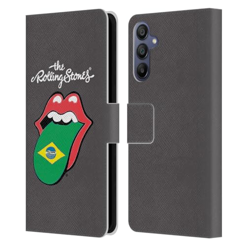 Funda Samsung A15 tipo libro con tarjetero y protección completa de cuero The Rolling Stones