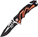 MTech USA MT-A865EMO Spring Assist Folding Knife, Two-Tone Half-Serrated Blade, Black and Orange Handle, 4.5-Inch Closed