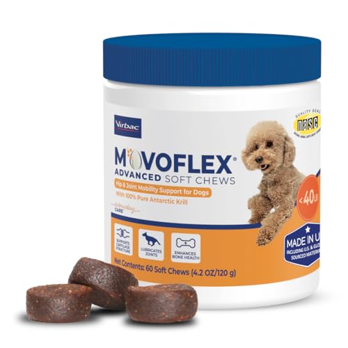 MOVOFLEX Advanced Soft Chews Hip and Joint Support Supplement for Small Dogs - 60 Count by Virbac