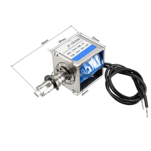 Électroaimant CC 24V JF-0826B avec course 10mm et force traction 20N