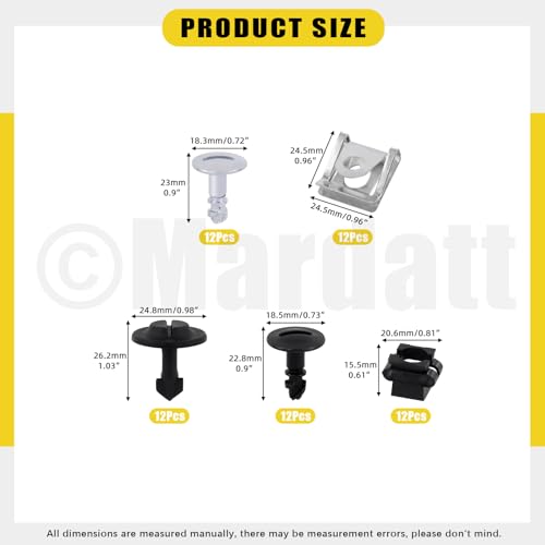Image of 72Pcs Engine Protection Pan Hardware Kit Fender Liner Bumper Cover Splash Shield Guard Engine Under Cover Fixing Clips for Most Cars