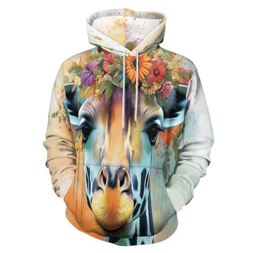Sweat-shirt à manches longues homme motif girafe et grande taille