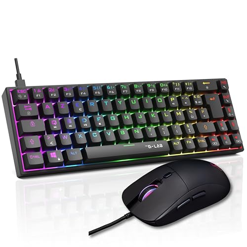 The G-Lab - Combo Titanium - Pack Clavier Gamer & Souris Gaming - Clavier Mecanique 65% Switch...