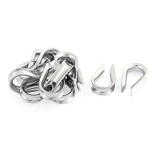 Aexit Attrezzi di sollevamento per sartiame con ditali per funi quality in acciaio inossidabile da 5 mm 12 pz ID: 911016