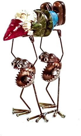 Gnome Bearers with Gnome Indoor Outdoor Metal Art Sculptures - Copper Metal Sculpture - 6 Inches Tall - Handcrafted in USA image 5