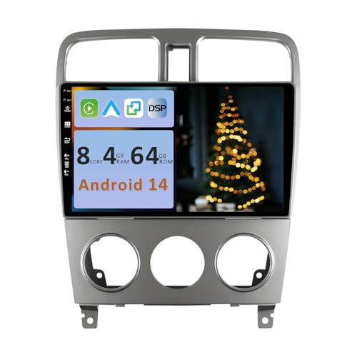 YUNTX Android 14 [4GB+64GB] 2 Din Autoradio pour Subaru Forester SG (2002-2008)-[Built in CarPlay/Android Auto/DSP/GPS]-Caméra+MIC-IPS 2.5D 9”-Soutien...