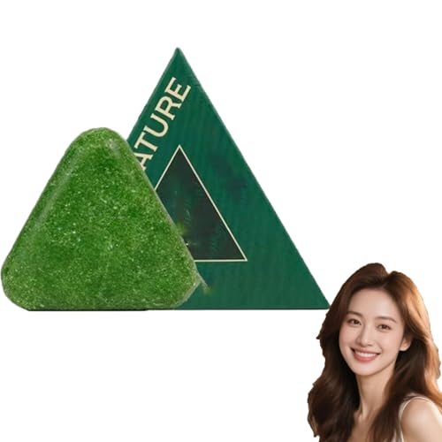 Seoulglow - Sapone per la crescita dei capelli, Usman Grass Shampoo Bar, Nature Triangle Shampoo Bar, Nature Seven, sapone verde, lenisce e rinforza i capelli per donne e uomini. (1 pezzi)