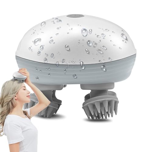 Image of MORTON DAVIES Electric Head,Scalp Massager| Rechargeable Head Kneading Massage Machine| 3 Speed Mode Handheld,Scalp Body Massager for Hair Growth,Deep Clean & Stress Relaxation (White)