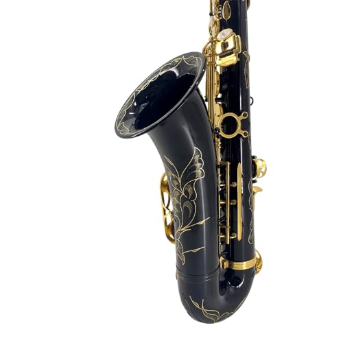 Image of Tenor Saxophone Complete Kit w /Case, Mouthpiece, 10pc Reeds, Professional B Flat Tenor sax, Gold Brass Lacquer, Rich, Warm Tone for Jazz & Classical, Ideal for Students to Pros(Black)