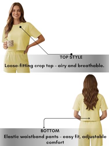 Image of Leriya Fashion Co-ord Set for Women Stylish - Trendy Korean Summer Travel Outfit | Lightweight Two Piece Dress for Beach & Holiday Look | Casual Style Textured Dress for Woman