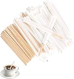 pcmoviles – 200 Paletinas de Café de Madera 11 cm Envasadas Individualmente | Palitos de Café Desechables | Agitadores de Madera para Café, Cócteles y Bebidas Refrescantes