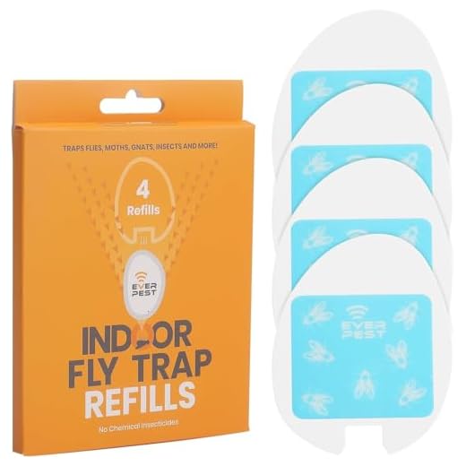 Fly Trap Glue Card Refills (4-Pack) – Replacement Sticky Glue Cards for Ever Pest Indoor Plug-in Insect Trap – Fits Ever Pest Fly Traps Only