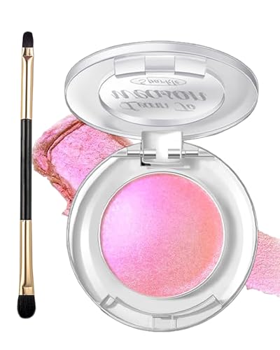 YizanYan - Holographic Chameleon Glitter Pink Eyeshadow&Highlighter Palette,Color Shift Shimmer Single Eye Shadow,Sparkle Iridescent Inner Corner Eye Highlight Brightener Face Illuminator Fairy Mermaid Makeup-02