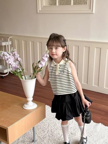 Girls Polo Shirt for Summer, Sleeveless Teen with Button Design2