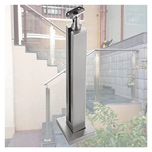 Poteau de garde-corps en verre inox 125cm pour escalier extérieur