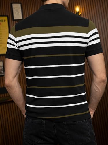 Image of Noble Monk Men's Regular Fit Polo Neck T-Shirt | Half Sleeve