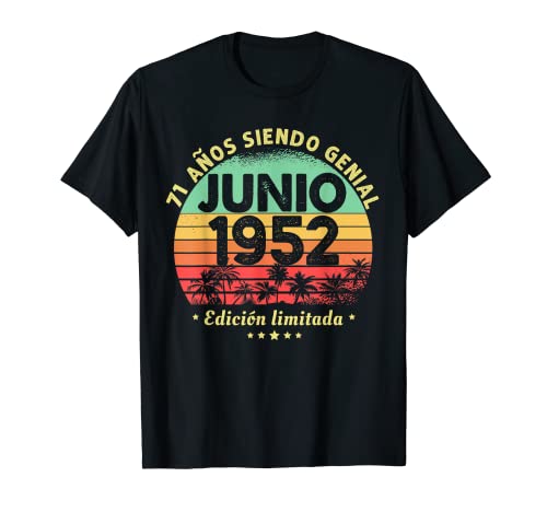 Hombre 71 Años Cumpleaños Regalo Hombre Junio 1952 Junio 71 Años Camiseta
