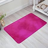 Dark Pink Indoor Door Mat, Welcome Mat 1-Pack - Memory Foam Floor Mat Anti-Skid Absorbent Doormat fo