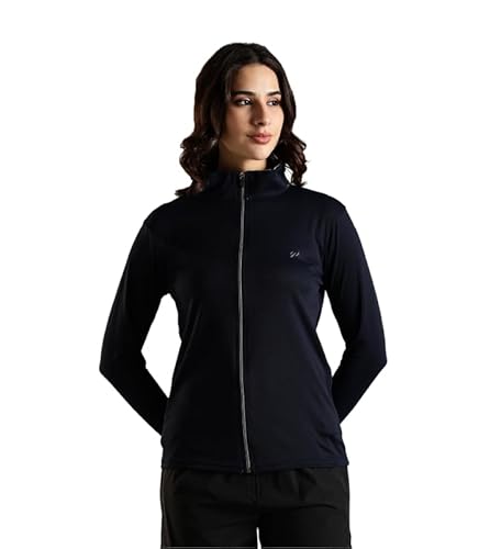Image of BLUETYGA Sunscreen Standard Length Jacket Women's Travel Nylon Solid Plain Sports Summer Gym Workout Running Travel And Sunscreen Jacket For Women Nylon Winter Casual Wear, Blue, M