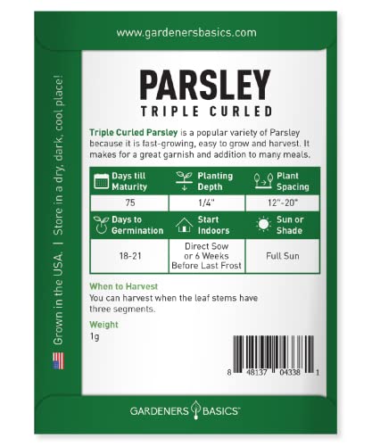 Gardeners Basics, Curled Parsley Seeds for Planting Indoors and Outdoors Heirloom, Open-Pollinated, Non-GMO Curly Herb Variety- Great for Home Gardens and More - Image 2
