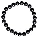 Zenergy Gems [1] Charged Premium Natural Black Tourmaline Crystal 8mm Bead Stretchy Bracelet + Selenite Charging Crystal and Crystal Information Card Included (Healing Energy/Psychic Protection)