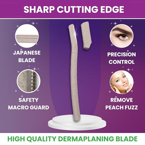 Dermaplaning Blades for Face | Facial Razors for Women | Hair Remover for Peach Fuzz & Exfoliation | Face Razors for Women Dermaplaning | Smooth Skin & Hair Removal Tool - Image 3
