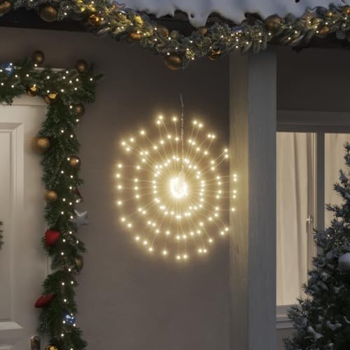 ZEYUAN Luces de Navidad de Estrellas 2 uds 140 LED Blanco cálido 17 cm, Luces Navidad Exterior, Decoración Navidad, Proyector Navidad Exterior, Estalactitas Luces De Navidad