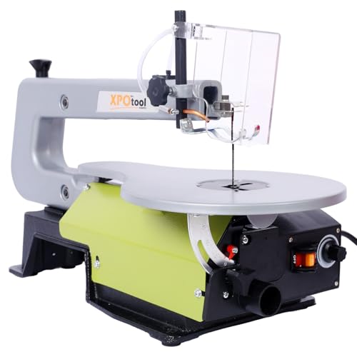 FRITHJILL 16-Inch Variable Speed Scroll Saw with Tilting Table - Precision Woodworking Tool for Intricate Cuts, Green