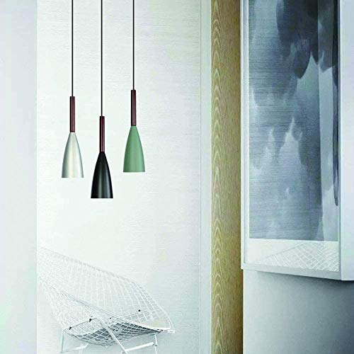 Lámpara de techo verde con suspensión creativa E27 LED 6