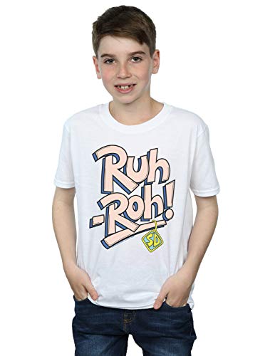 Absolute Cult Scooby Doo Boys Ruh-Roh Dog Tag T-Shirt White 5-6 Years