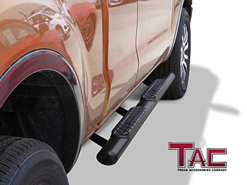 Tac Side Steps Running Boards Fit 2019-2023 Ford Ranger Super Cab Truck Pickup 4” Oval Texture Black Side Bars Step Rails Nerf Bars Off Road Accessories (2 Pcs) #TOP2