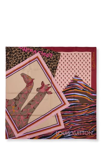 Louis Vuitton, Pre-Loved Multicolored Silk Giraffe Scarf, Multi