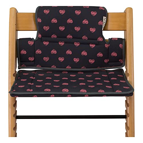 Image of JYOKO Kids Cushion Made Cotton 100% Compatible with Stokke Tripp Trapp high Chair (Fluor Heart)