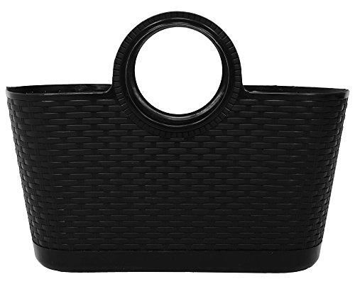 Preisvergleich Produktbild Ondis24 Mehrzwecktasche Tasche Tragetasche Strandtasche aus Kunststoff in Rattan-Optik