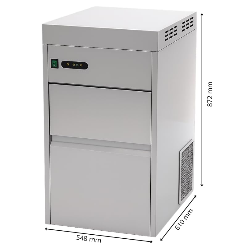 Máquina profesional de hielo picado 85 kg/24h - Reserva 25 kg - Caramelos en Lentejuelas - R290 - Digitale