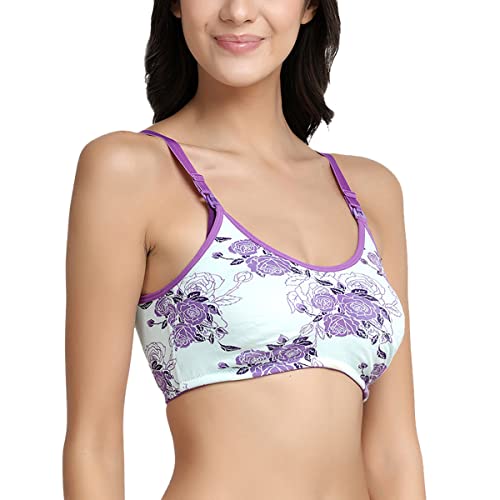 Image of Inner Sense Organic Cotton Bamboo Nursing Bra for Women I Non Padded Feeding Bra with Keyhole Back and Wire Free I Maternity Innerwear with Full Coverage (Combo Pack)